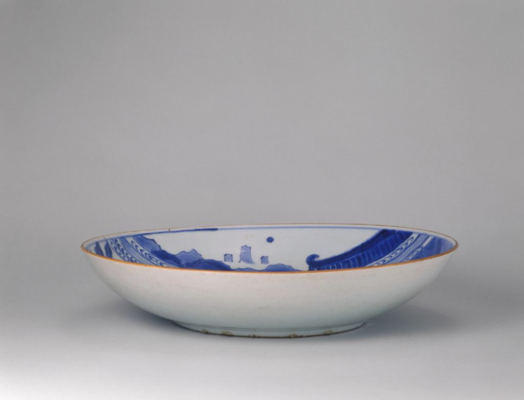 图片[1]-Blue-and-white “official promotion” plate-China Archive